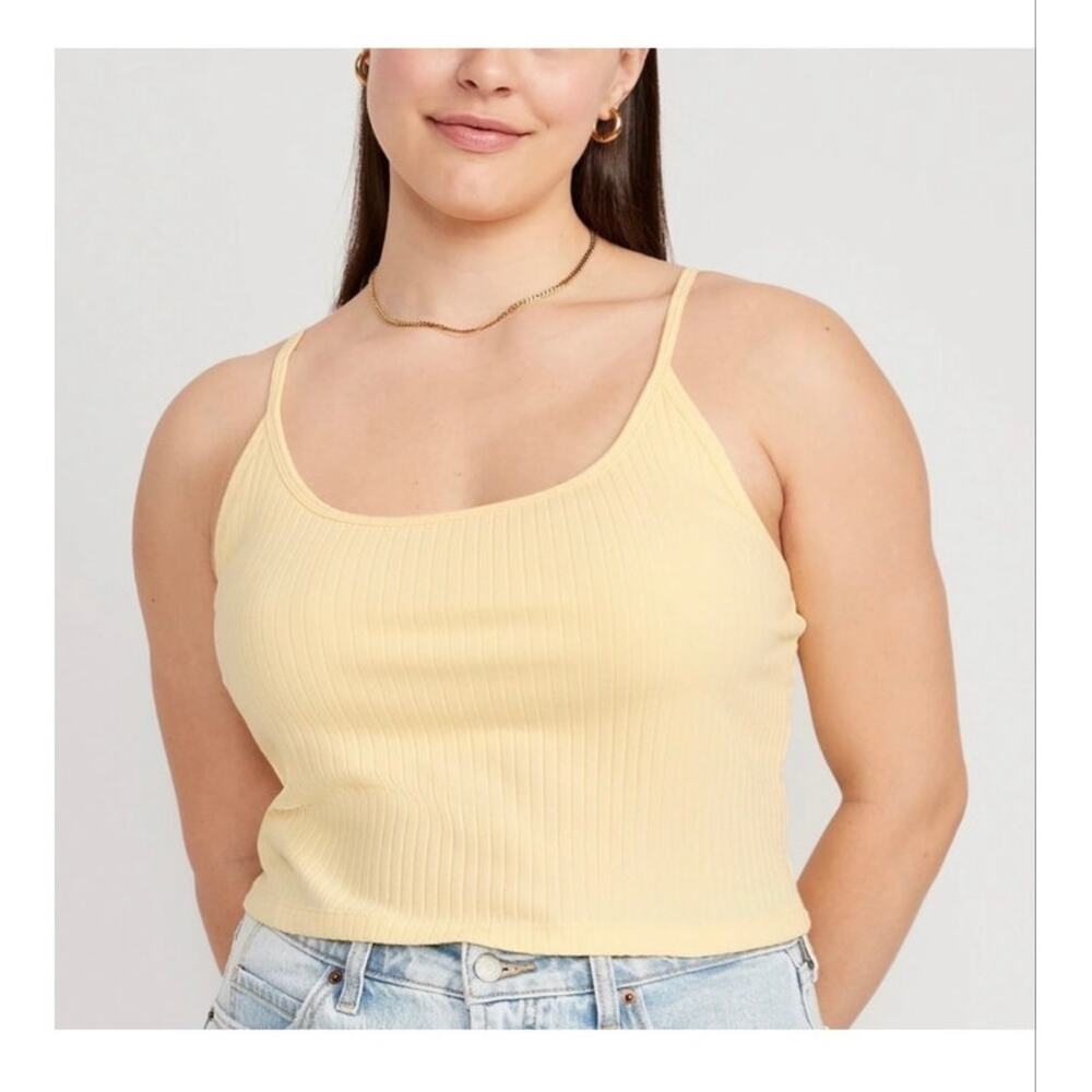 Old Navy Yellow Strappy Rib Knit Brami Cami Top